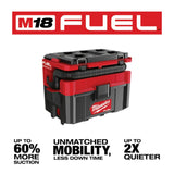 Milwaukee 0970-20 M18 FUEL PACKOUT 2.5 Gallon Wet/Dry Vacuum
