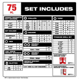 Milwaukee 48-32-4098 SHOCKWAVE Impact Duty Drill, Drive & Fasten Set â€“ 75PC