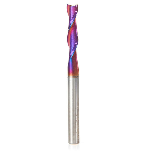 Amana Tool Spektra Extreme Tool Life Coated Solid Carbide Spiral Plunge Router Bit, 46399-K, 1/4 Dia x 1-3/8 CH x 1/4 Shank 3-1/8 Inch Long Up-Cut