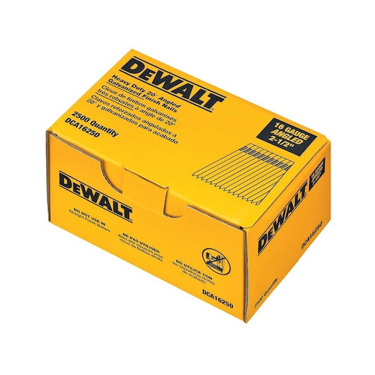 DeWalt DCA16250 16 Gauge Angled Finish Nails - 2500 PK