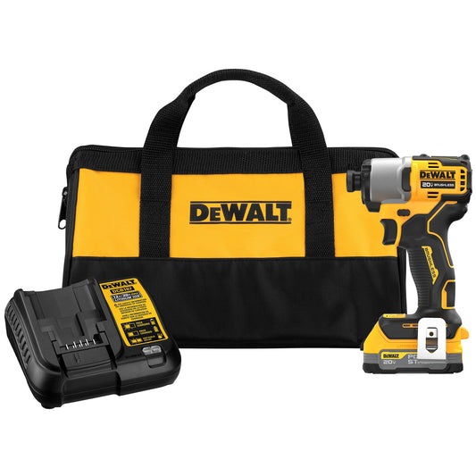 DEWALT DCF840E1 20V IMPACT DRIVER WITH POWERSTACK BATTERY
