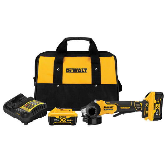 DeWalt DCG413R2 20V MAX* XR?? 4.5 in. Paddle Switch Small Angle Grinder Kit with KICKBACK BREAK