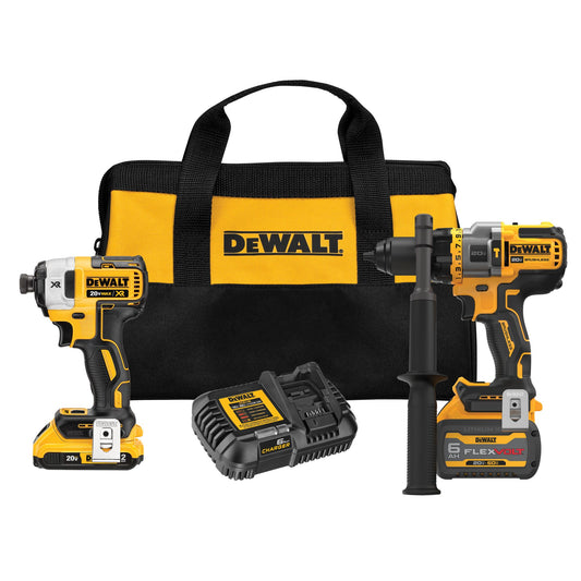 DeWalt DCK2100D1T1 20V MAX Lithium Ion Cordless Brushless Hammer Drill/Driver Combo Kit (2-Tool) with FLEXVOLT ADVANTAGE