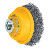DeWalt DW4920 3" Crimped Cup Brush / Carbon Steel 5/8"-11 Arbor .020