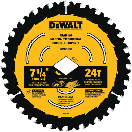 DEWALT DWA171424B10 7 1/4 in. 24 Tooth Circular Saw Blade Pack of 10