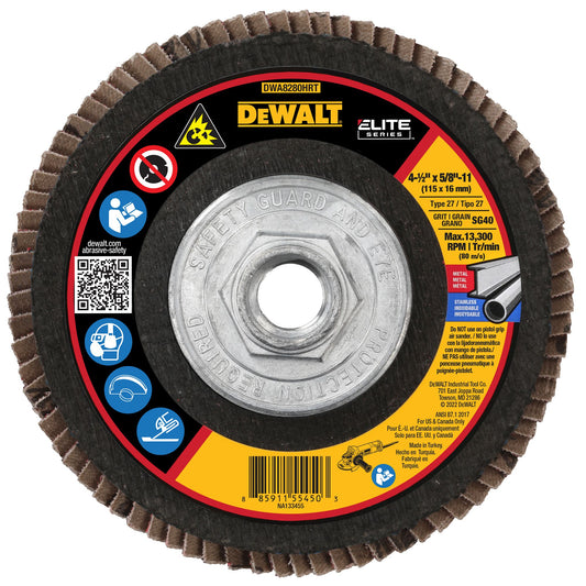 DeWalt DWA8280HRT XP Ceramic Ultra Performance Jumbo Flap Disc 4 1/2" X 5/8-11"