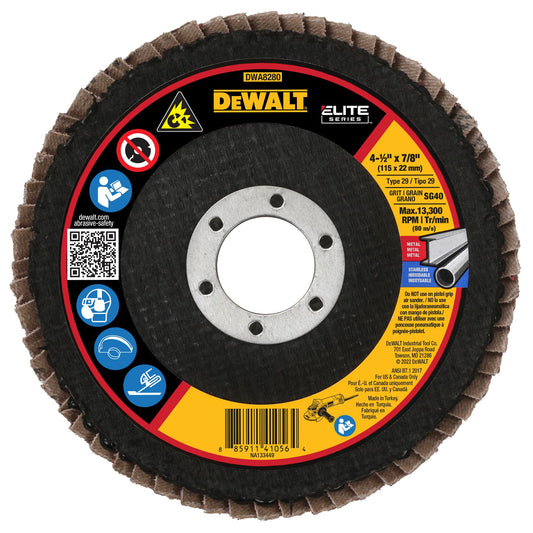 DeWalt DWA8280 4 1/2" X 7/8" 40g T29 XP Ceramic Flap Disc