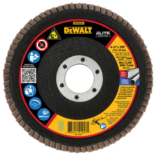 DEWALT DWA8281 4-1/2" X 7/8" 60 G T29 XP CERAMIC FLAP DISC