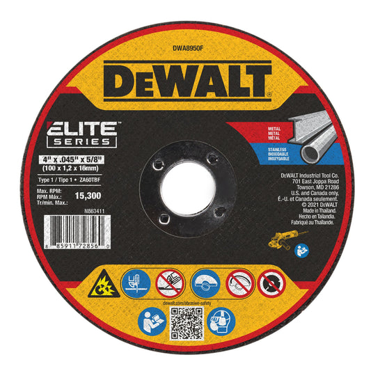 DEWALT DWA8950F 4 in ELITE SERIES Cutting Wheel 4 X .045 X 5/8 XP T1 CUTTING