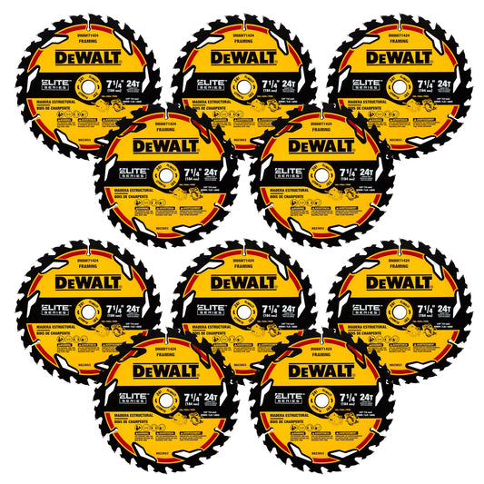 DEWALT DWAW71424B10 7-1/4 In 24T ELITE SERIES SAW BLADE 10 PACK