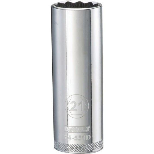 DeWalt DWMT74551OSP Mechanics 12 Point 1/2" Drive Deep Socket 21 MM