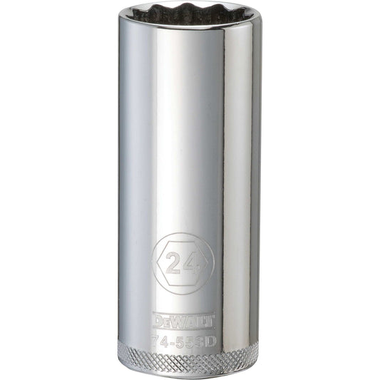 DeWalt DWMT74553OSP Mechanics 12 Point 1/2" Drive Deep Socket 24 MM
