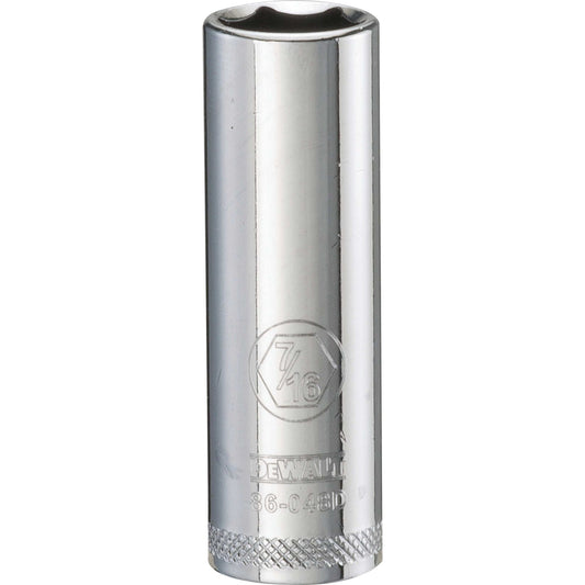 DeWalt DWMT86048OSP Mechanics 6 Point 1/4" Drive Deep Socket 7/16"