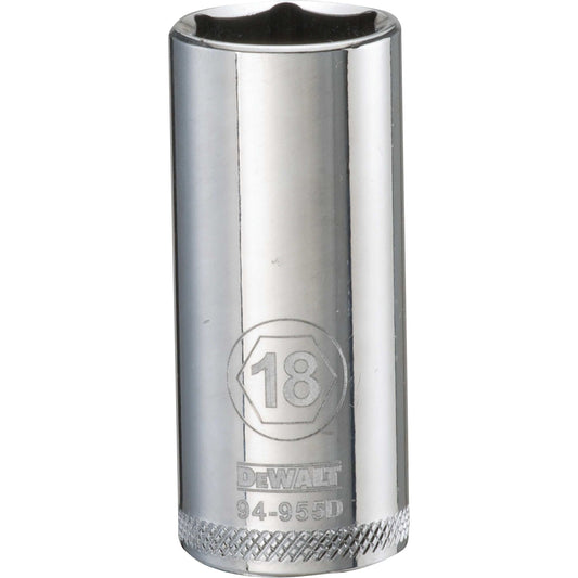 DeWalt DWMT94955OSP Mechanics 6 Point 3/8" Drive Deep Socket 18 MM