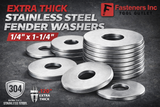 1/4" x 1-1/4" OD Stainless Steel Extra Thick Fender Washer
