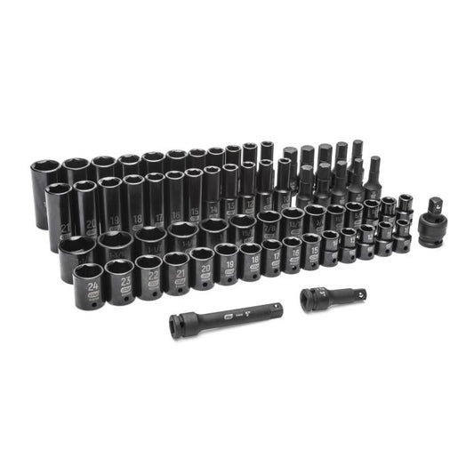 Gearwrench 89095 65 Piece 1/2" Drive 6 Point SAE/Metric Standard & Deep Master Impact Socket Set