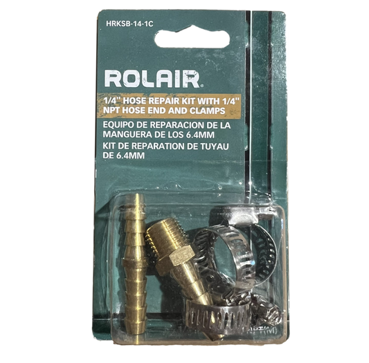 ROLAIR HRKSB-14-1C 1/4” Splicer, Hose End w/ 3 Clamps Repair Kit