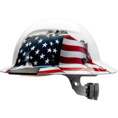 LIFT Safety HDF-24AF DAX Carbon Fiber Full Brim Hard Hat - American Flag