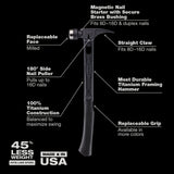 Stiletto TIB15MC-CBL TIBONE 15oz Limited Edition Black Titanium Framing Hammer with Black Handle