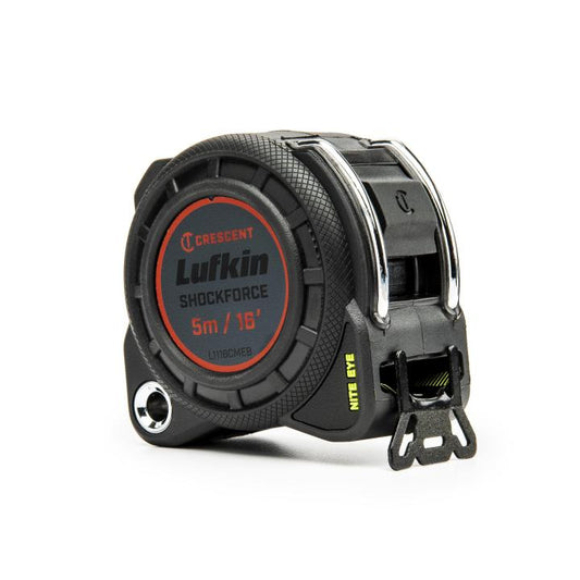 Crescent Lufkin L1116CMEB-02 1-3/16" x 5m/16' Shockforce Nite Eye G1 Dual Sided Tape Measure