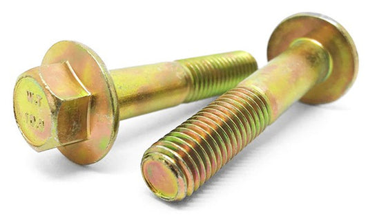 M8-1.25 x 100mm Grade 10.9 Hex Metric Flange Bolts Yellow Zinc Hardened