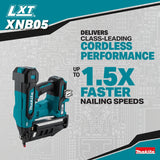 Makita XNB05Z 18V LXT Brushless Cordless 2-1/2" 16 Gauge Straight Finish Nailer, Tool Only