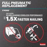 Makita XNB05Z 18V LXT Brushless Cordless 2-1/2" 16 Gauge Straight Finish Nailer, Tool Only