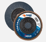 Weiler 50004 Tiger 7/8" Arbor, 4-1/2" Diameter, 80 Grit, Zirconium, Trimmable