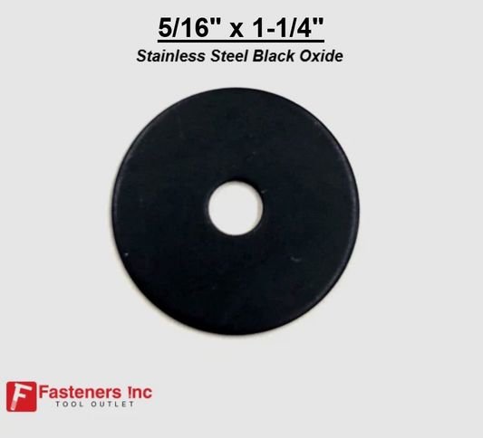 5/16" X 1-1/4" Stainless Steel Black Oxide Fender Washers