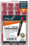 Pica 991/40 VISOR Luminescent Permanent Marker Refill, Red (4-Pack)