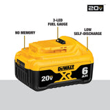 DeWalt DCB206-2 20V MAX Li-Ion XR 6.0 AH Battery 2 Pack