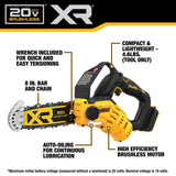DEWALT DCCS623B 20V MAX* 8 in. Brushless Cordless Pruning Chainsaw (Tool Only)