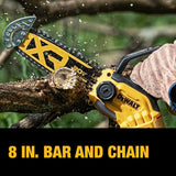 DEWALT DCCS623B 20V MAX* 8 in. Brushless Cordless Pruning Chainsaw (Tool Only)