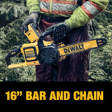 DeWalt DCCS670X1 FLEXVOLT 60V MAX Chainsaw Kit, 3-Ah Battery, 16-Inch