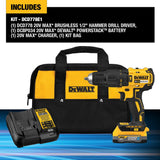DEWALT DCD778E1 1/2-in 20V Max 1.7-Amp Variable Brushless Cordless Hammer Drill (1-POWERSTACK Battery Included)