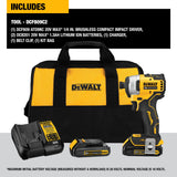 DeWalt DCF809C2 ATOMIC 20V Max Compact Brushless 1/4" Impact Driver Kit