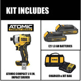 DeWalt DCF809C2 ATOMIC 20V Max Compact Brushless 1/4" Impact Driver Kit