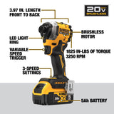DEWALT DCF850P1 Atomic 20V MAX* 1/4 in. Brushless Cordless 3-Speed Impact Driver Kit