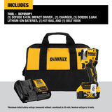 DEWALT DCF850P1 Atomic 20V MAX* 1/4 in. Brushless Cordless 3-Speed Impact Driver Kit
