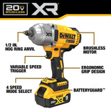 DeWalt DCF900P1 20V MAX XR 1/2 In. High Torque Impact Wrench with Hog Ring Anvil
