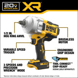DeWalt DCF961B 20V MAX XR Brushless Cordless 1/2 In. High Torque Impact Wrench with Hog Ring Anvil (Tool Only)