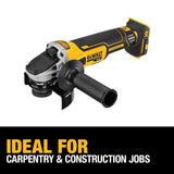 DEWALT DCG405B 20V MAX* XR 4.5 IN. SLIDE SWITCH SMALL ANGLE GRINDER WITH KICKBACK BRAKE (TOOL ONLY)