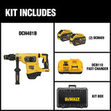 DeWalt DCH481X2 FLEXVOLT 60-Volt MAX Lithium Ion 1-9/16 in. Cordless SDS-MAX Brushless Combination Rotary Hammer with (2) Batteries 9Ah