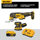 DeWalt DCK202P1 20V MAX XR Lithium-Ion Cordless Woodworking Combo Kit (2-Tool) with Oscillating Tool & 5 in. Random Orbital Sander