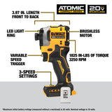 Dewalt DCK2050M2 20V MAX XR Hammer Drill and ATOMIC Impact Driver 2 Tool Combo Kit with (2) 4.0Ah Batteries, Charger, and Bag