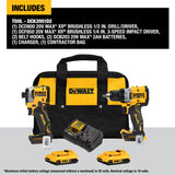 DeWalt DCK2051D2 20V MAX XR Brushless 1/2 in. Drill Driver & 1/4 in. Impact Driver 2.0Ah Kit