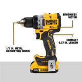 DEWALT DCK248D2 20V MAX* XR Cordless 1/2 in. Drill/Driver and 1/4 in. Impact Driver Kit with (2) 2Ah Batteries & Charger