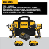 DeWalt DCK249M2 20V MAX XR Brushless 2 Tool Combo Kit