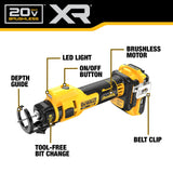 DeWalt DCK265D2 20V MAX XR Brushless Drywall Screwgun and Cut-Out Tool Combo Kit (2.0Ah)