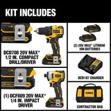 DeWalt DCK278C2 ATOMIC 20V MAX* Compact Brushless Drill/Impact Driver Kit